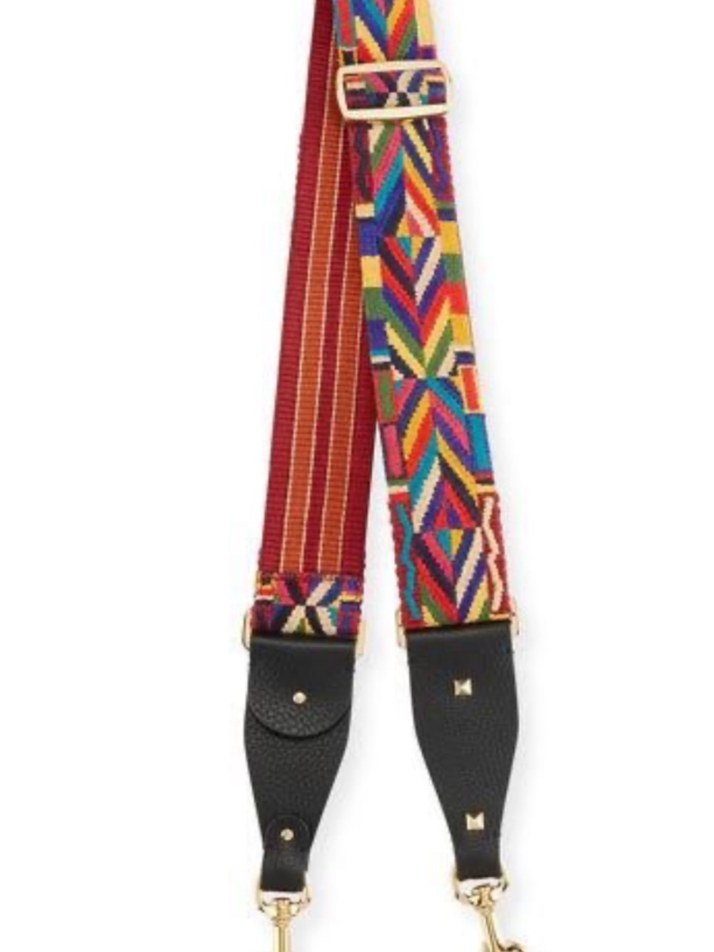 VALENTINO GARAVANI Rockstud Native Couture Guitar Strap For Handbag, Red/multi